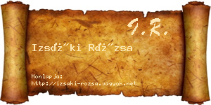 Izsáki Rózsa névjegykártya