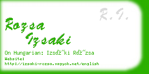 rozsa izsaki business card